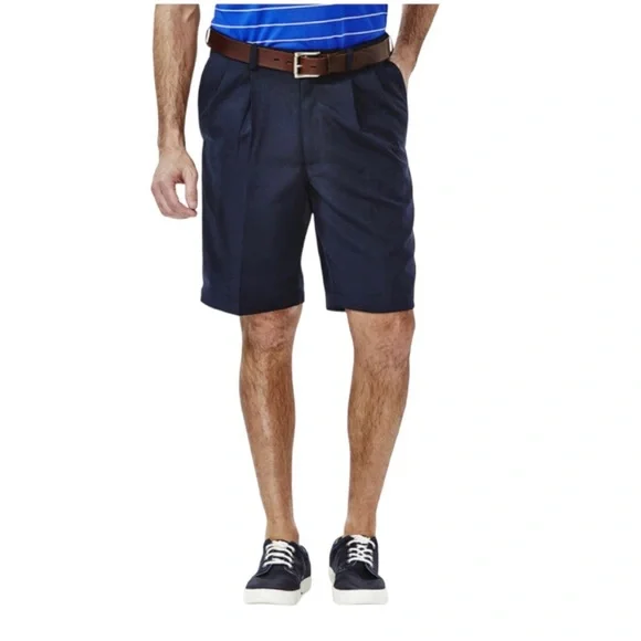haggar dress shorts HAGGAR Mens Navy Expandable Waist, Shorts 56 R
